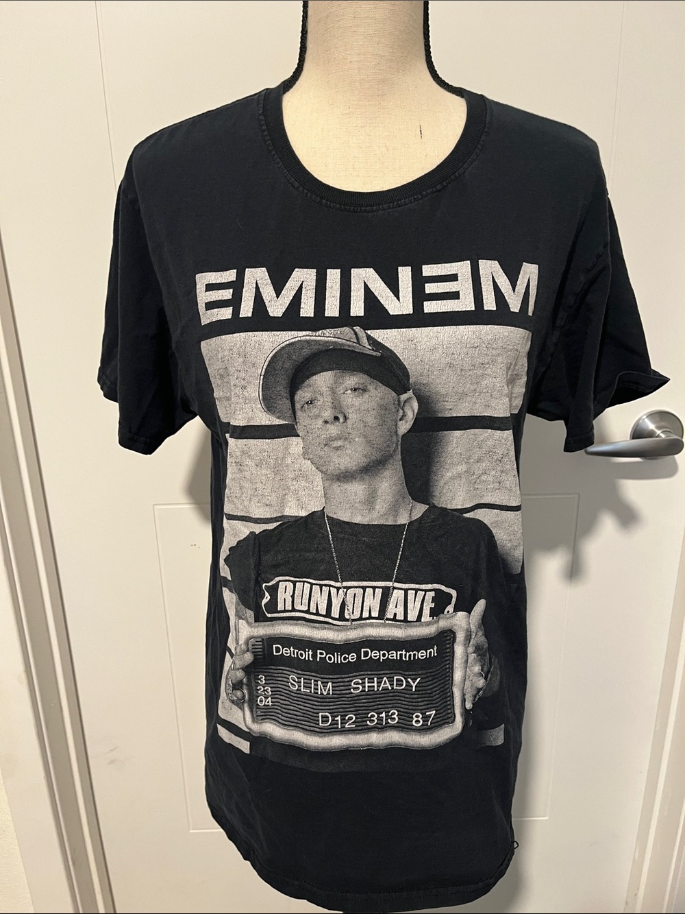 Eminem Slim Shady Runyon Ave Mugshot Graphic T-Shirt Music Hip Hop Detroit